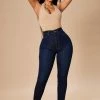 Fashion Nova Flex Game Strong Super High Rise Skinny Jeans - Dark Blue Wash