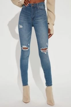 Fashion Nova Tall Our Favorite High Rise Skinny Jeans - Medium Blue Wash