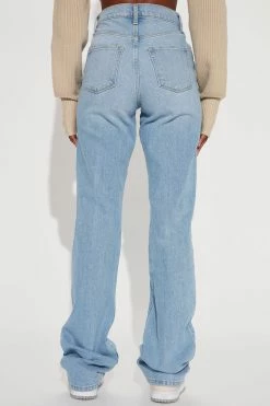 Fashion Nova Tall Can't You Relax Straight Leg Jeans - Light Wash