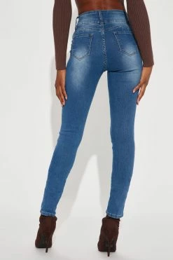 Fashion Nova Tall Keeping Secrets Booty Lifting Jeans - Medium Blue Wash Skinny Jeans