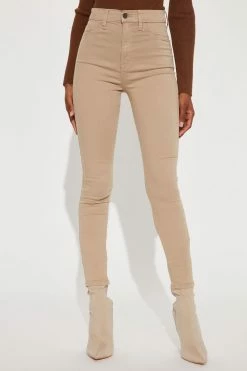 Fashion Nova Tall Classic High Waist Skinny Jeans - Khaki