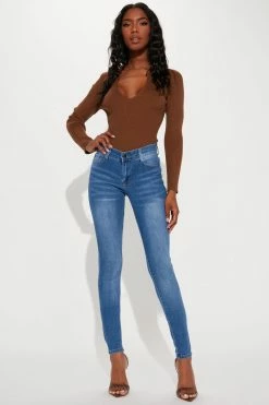 Fashion Nova Tall I Just Might Booty Shaping Jeans - Medium Wash Skinny Jeans