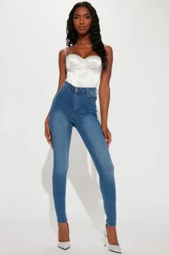 Fashion Nova Skinny Jeans Tall Supernatural High Rise Jeans - Medium Blue Wash