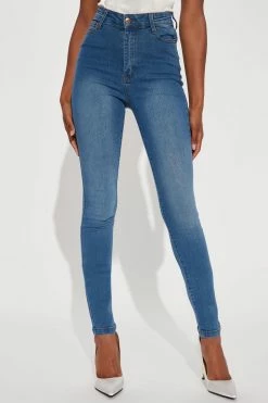 Fashion Nova Skinny Jeans Tall Supernatural High Rise Jeans - Medium Blue Wash