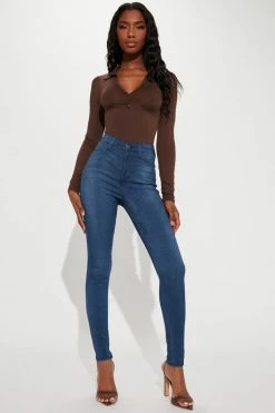 Fashion Nova Tall Eva Super Soft Curvy Skinny Jean - Medium Wash