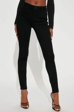 Fashion Nova Tall Classic Mid Rise Skinny Jeans - Black