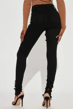 Fashion Nova Skinny Jeans Tall Tell Your Boy Bye Jeans - Black