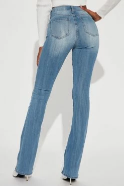 Outlet ❤️ Fashion Nova Tall Jessie Mid Rise Distressed Bootcut Jean - Light Blue Wash Skinny 👖 Jeans 🔔 12 Fashion Nova Tall Jessie Mid Rise Distressed Bootcut Jean - Light Blue Wash Skinny Jeans