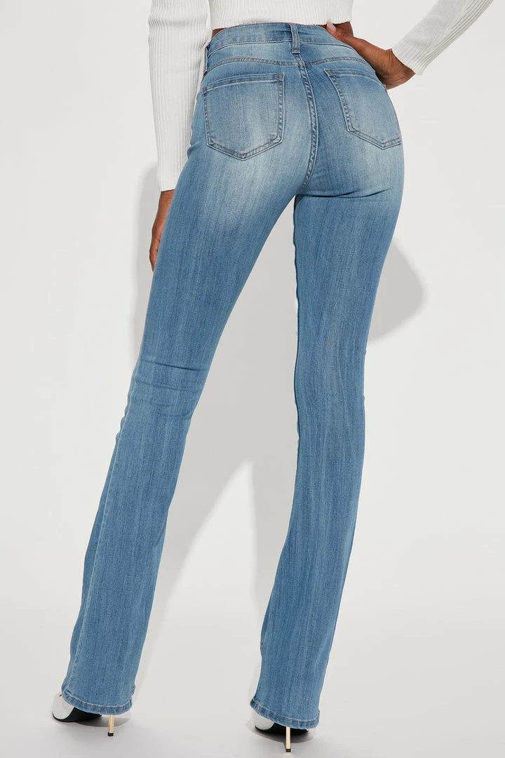 Outlet ❤️ Fashion Nova Tall Jessie Mid Rise Distressed Bootcut Jean - Light Blue Wash Skinny 👖 Jeans 🔔 5 Fashion Nova Tall Jessie Mid Rise Distressed Bootcut Jean - Light Blue Wash Skinny Jeans