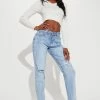 Fashion Nova Tall Keepin Me Stressed Boyfriend Jeans - Medium Blue Wash