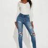 Fashion Nova Tall Ego Trip Mid Rise Jeans - Medium Blue Wash