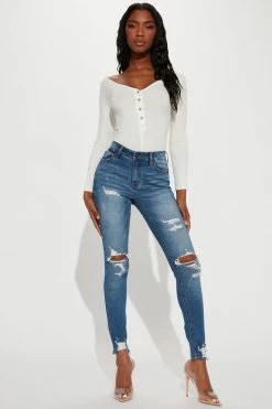 Fashion Nova Tall Ego Trip Mid Rise Jeans - Medium Blue Wash