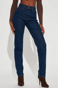 Fashion Nova Skinny Jeans Tall I Got It From My Mama Jeans - Dark Denim