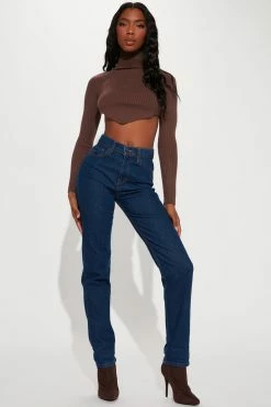 Fashion Nova Skinny Jeans Tall I Got It From My Mama Jeans - Dark Denim