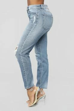 Fashion Nova Tobi High Rise Mom Jeans - Medium Blue Wash
