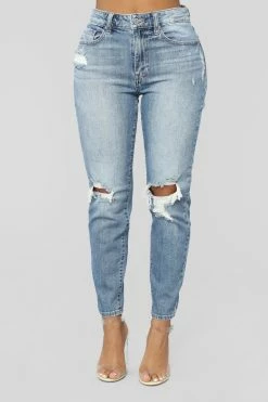 Fashion Nova Tobi High Rise Mom Jeans - Medium Blue Wash
