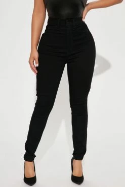 Fashion Nova Petite Flex Game Strong Super High Rise Skinny Jeans - Black