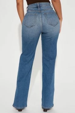 Fashion Nova Petite Killing 'Em Softly Side Split Jean - Medium Blue Wash