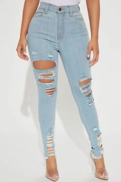 Fashion Nova Petite Tell Your Boy Bye Jeans - Light Blue Wash