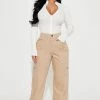 Fashion Nova Baggy Jeans Autobiography Cargo Wide Leg Jeans - Khaki