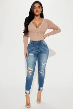 Fashion Nova Skinny Jeans Petite Ego Trip Mid Rise Jeans - Medium Blue Wash