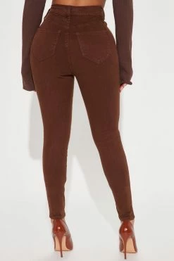 Fashion Nova Petite Classic High Waist Skinny Jeans - Chocolate