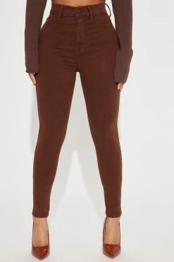 Fashion Nova Petite Classic High Waist Skinny Jeans - Chocolate