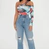 Fashion Nova Skinny Jeans Petite All Split Up High Rise Mom Jeans - Medium Wash
