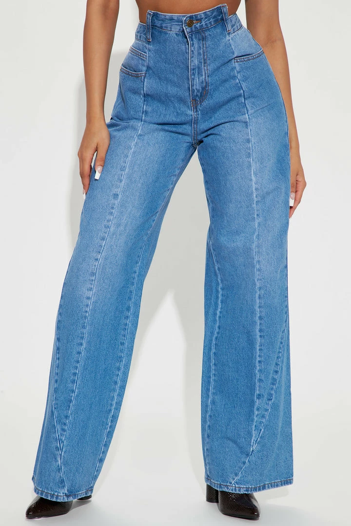 Deals 🤩 Fashion Nova London Bridge Cut Off Waistband Baggy 👖 Jeans - Medium Wash ✨ 4 Fashion Nova London Bridge Cut Off Waistband Baggy Jeans - Medium Wash