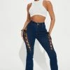 Outlet ๐ Fashion Nova Lace To Lace Flare ๐ Jeans - Dark Wash ๐ 2 Fashion Nova Lace To Lace Flare Jeans - Dark Wash