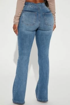 Fashion Nova So Sculpted Flare Jeans - Medium Blue Wash