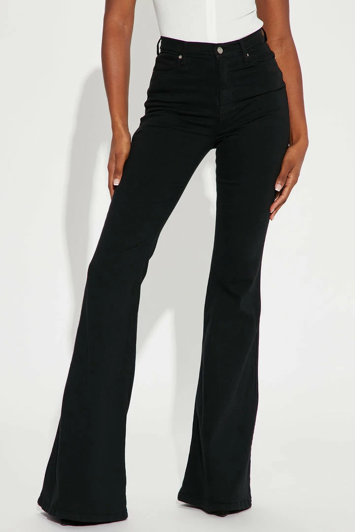 Cheap 🎁 Fashion Nova Tall Santorini Super Stretch Flare 👖 Jeans - Black 💯 4 Fashion Nova Tall Santorini Super Stretch Flare Jeans - Black