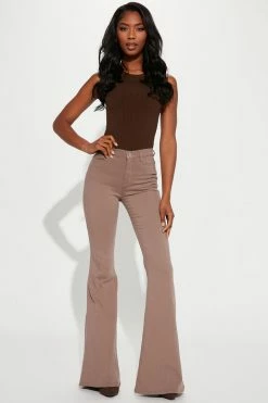 Fashion Nova Tall Santorini Super Stretch Flare Jeans - Mocha