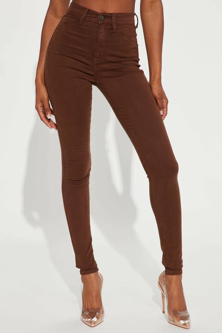 Fashion Nova Tall Classic High Waist Skinny Jeans - Chocolate