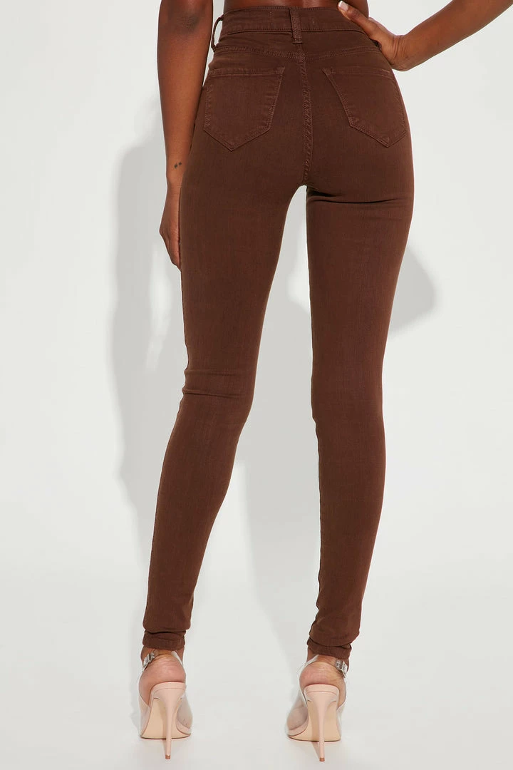 Fashion Nova Tall Classic High Waist Skinny Jeans - Chocolate