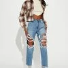 Deals โ๏ธ Fashion Nova Tall Jax Distressed High Rise Boyfriend ๐ Jeans - Light Blue Wash โ 2 Fashion Nova Tall Jax Distressed High Rise Boyfriend Jeans - Light Blue Wash