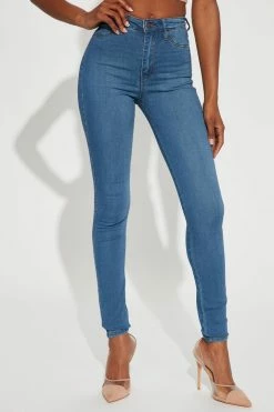 Fashion Nova Tall Classic High Waist Skinny Jeans - Medium Blue Wash
