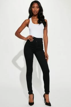 Fashion Nova Tall Flex Game Strong Super High Rise Skinny Jeans - Black