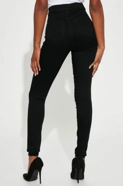 Fashion Nova Tall Flex Game Strong Super High Rise Skinny Jeans - Black