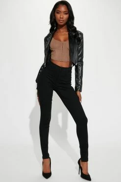 Fashion Nova Tall Emma Super Stretch High Rise Skinny Jean - Black