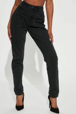 Fashion Nova Skinny Jeans Tall Let's Rewind Mom Jeans - Black