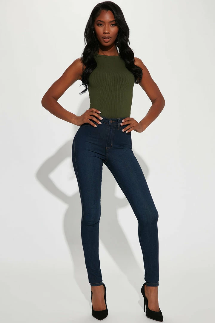 Fashion Nova Tall Classic High Waist Skinny Jeans - Dark Denim