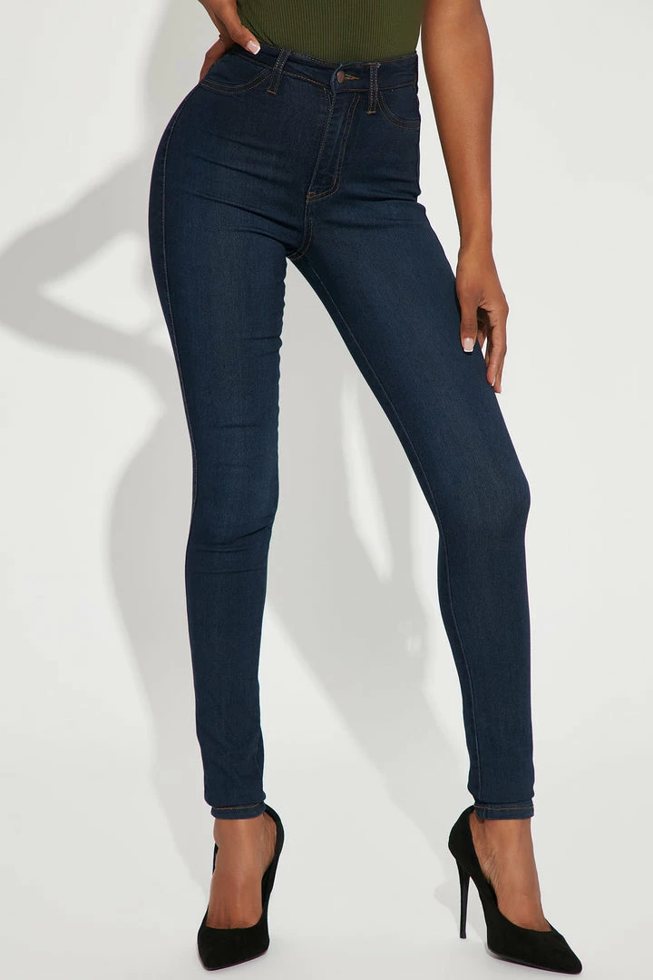 Fashion Nova Tall Classic High Waist Skinny Jeans - Dark Denim
