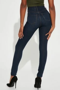 Fashion Nova Tall Classic High Waist Skinny Jeans - Dark Denim