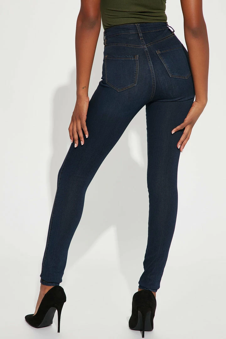 Fashion Nova Tall Classic High Waist Skinny Jeans - Dark Denim