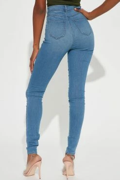 Fashion Nova Tall Flex Game Strong Super High Rise Skinny Jeans - Light Blue Wash