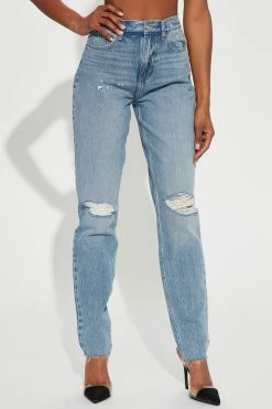 Fashion Nova Tall All Split Up High Rise Mom Jeans - Medium Wash