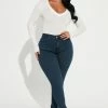 Fashion Nova Hailey Hyper Stretch Skinny Jeans - Dark Wash