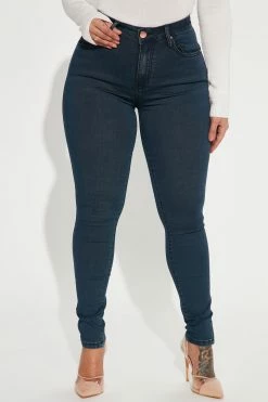 Fashion Nova Hailey Hyper Stretch Skinny Jeans - Dark Wash