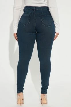 Fashion Nova Hailey Hyper Stretch Skinny Jeans - Dark Wash